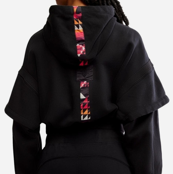 Free People FP Movement Women's Snow Flow Hoodie Small Black Combo $128 Retail